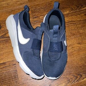 Nike Flex Runner Navy Blue White Athletic Slip-On Comfort Sneaker Mens Size 8.5